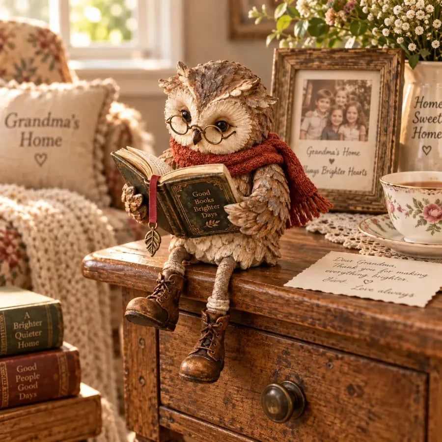 🎅 2026 Christmas Gift 50% Off--✨🦉Reading Owl Figurine📖📚️