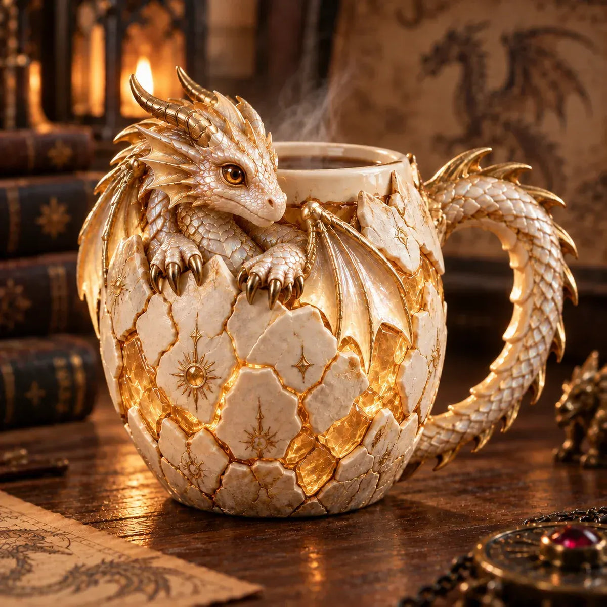 ⏳ Last Day 49% OFF – 🐉 Dragonbound Realms Sculpted Dragon Mug Collection | 6 Fantasy Realm Designs with Raised 3D Dragon Details ☕