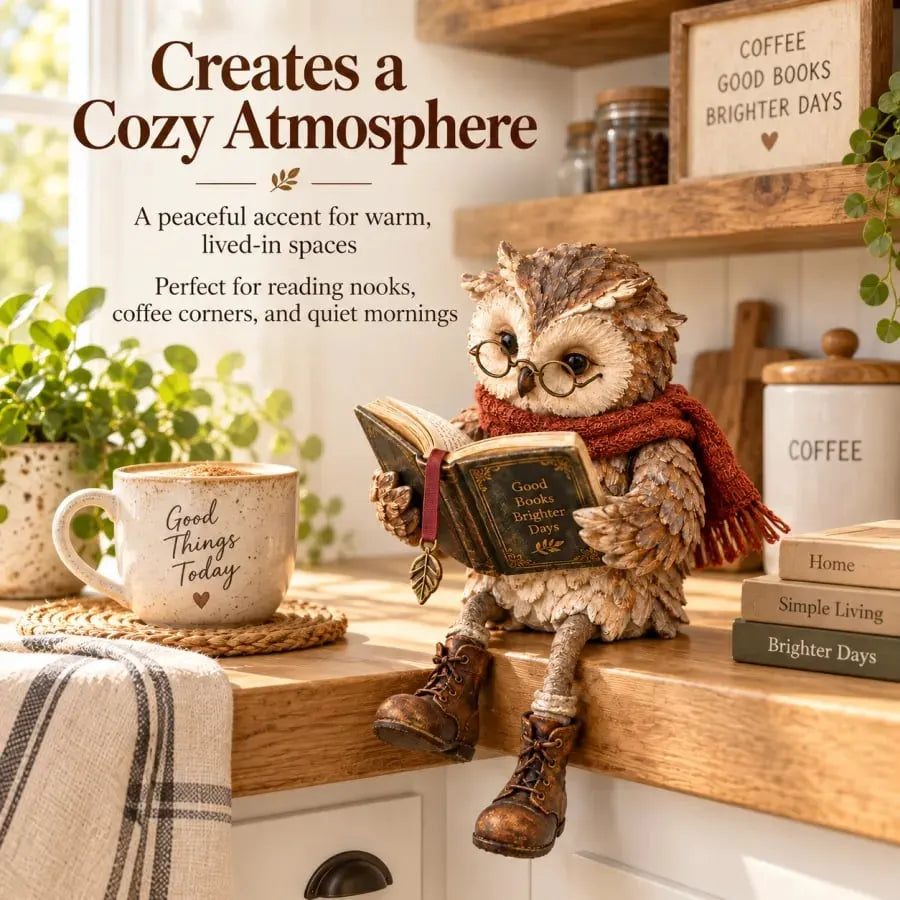 🎅 2026 Christmas Gift 50% Off--✨🦉Reading Owl Figurine📖📚️
