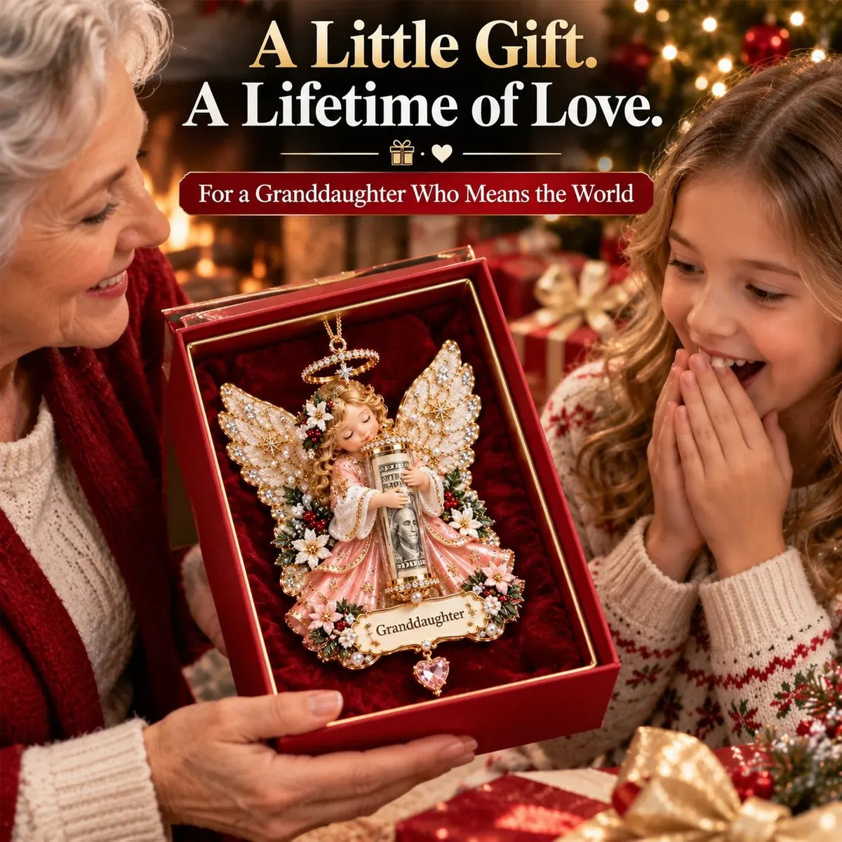⏰ LAST DAY 50% OFF! 👼💵 3D Angel Christmas Cash Gift Ornament – Holiday Money Holder Keepsake ✨