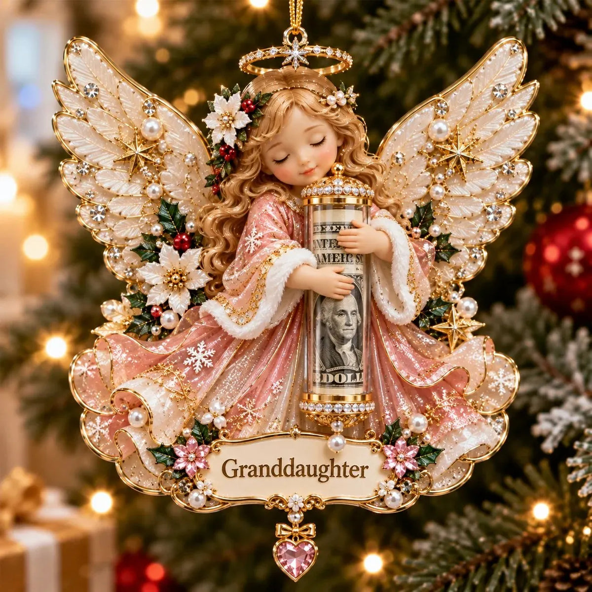 ⏰ LAST DAY 50% OFF! 👼💵 3D Angel Christmas Cash Gift Ornament – Holiday Money Holder Keepsake ✨