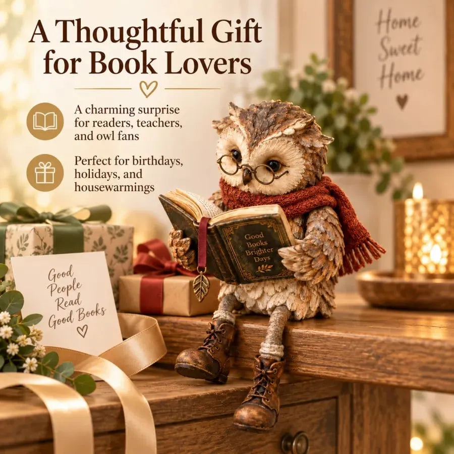 🎅 2026 Christmas Gift 50% Off--✨🦉Reading Owl Figurine📖📚️