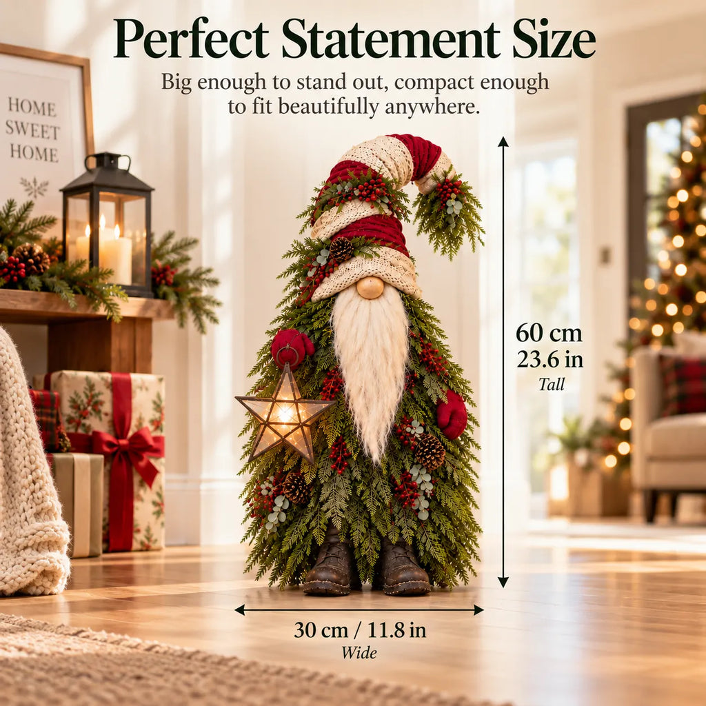Evergreen Star Gnome Lighted Christmas Woodland Decor