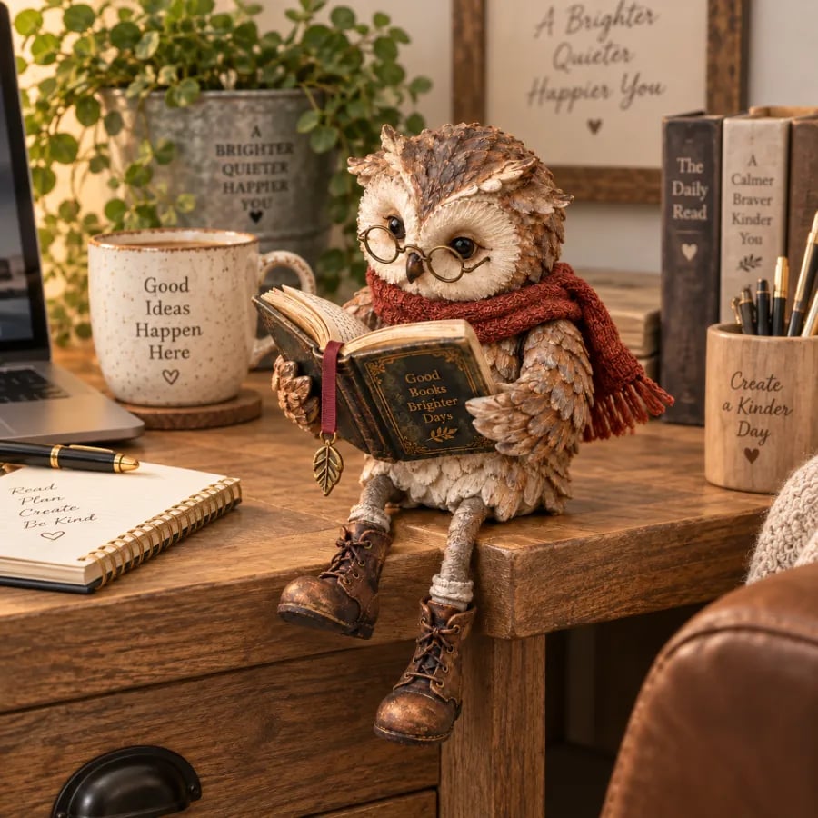 🎅 2026 Christmas Gift 50% Off--✨🦉Reading Owl Figurine📖📚️