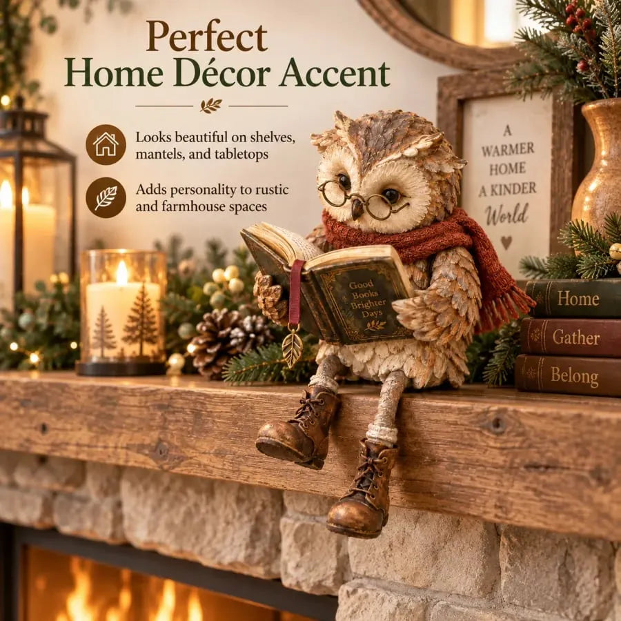 🎅 2026 Christmas Gift 50% Off--✨🦉Reading Owl Figurine📖📚️
