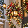🎄 Christmas Porch Glow– Pre-Lit Holiday Lantern & Evergreen Decor | 3 Festive Styles