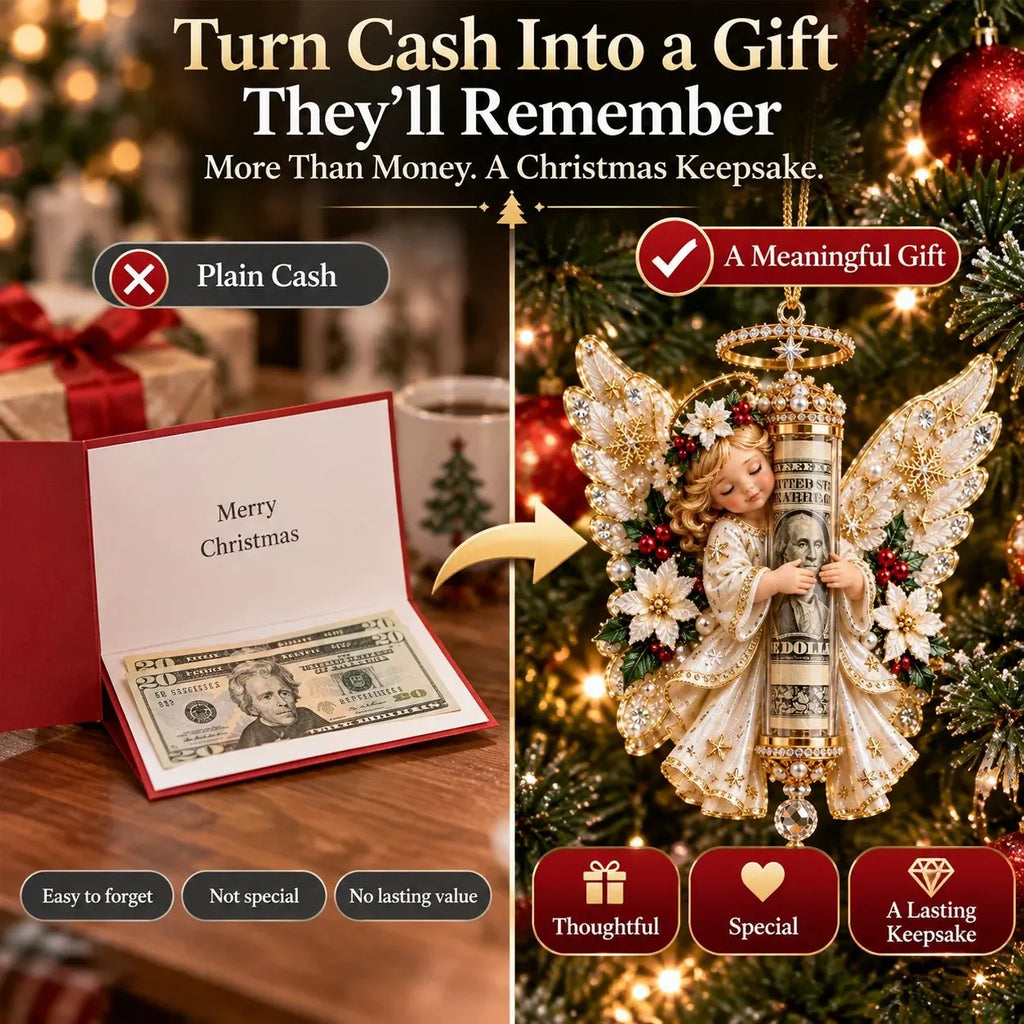 ⏰ LAST DAY 50% OFF! 👼💵 3D Angel Christmas Cash Gift Ornament – Holiday Money Holder Keepsake ✨