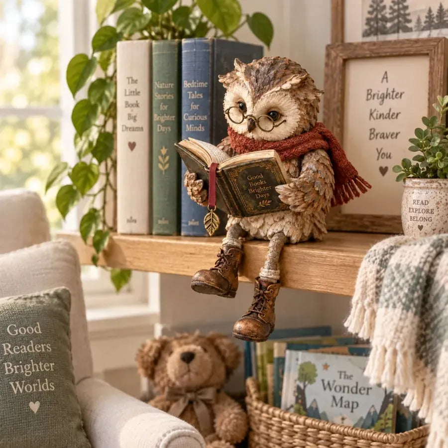 🎅 2026 Christmas Gift 50% Off--✨🦉Reading Owl Figurine📖📚️