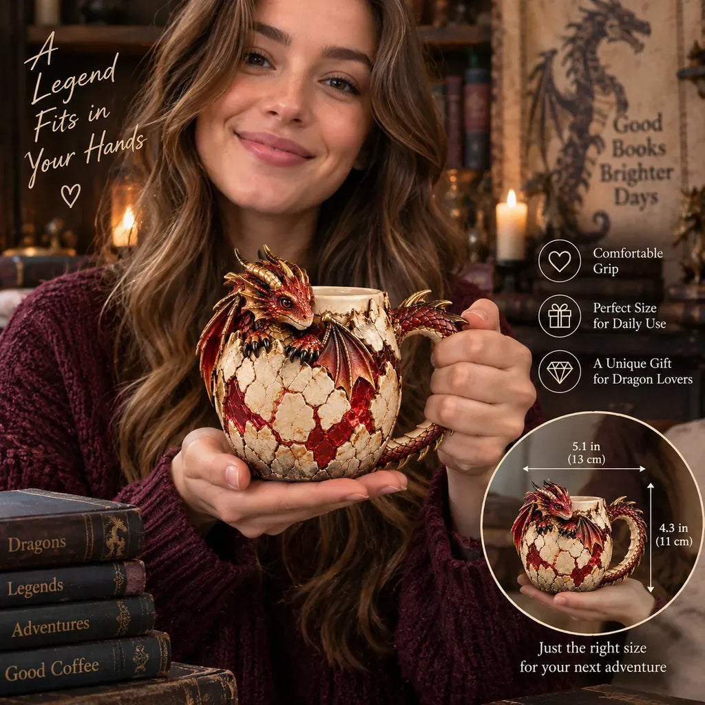 ⏳ Last Day 49% OFF – 🐉 Dragonbound Realms Sculpted Dragon Mug Collection | 6 Fantasy Realm Designs with Raised 3D Dragon Details ☕