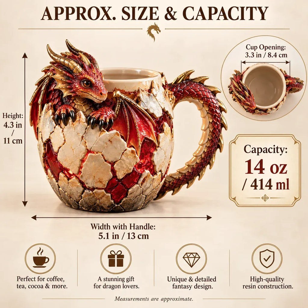 ⏳ Last Day 49% OFF – 🐉 Dragonbound Realms Sculpted Dragon Mug Collection | 6 Fantasy Realm Designs with Raised 3D Dragon Details ☕