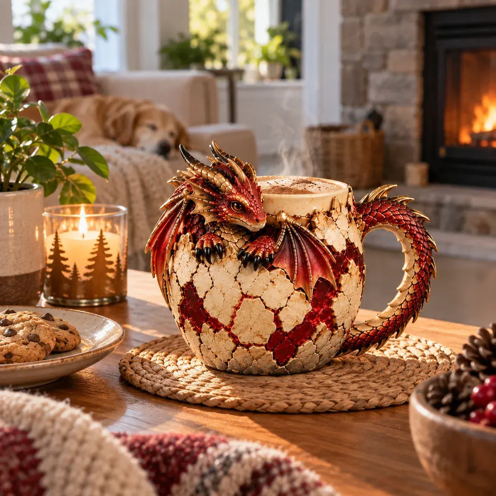 ⏳ Last Day 49% OFF – 🐉 Dragonbound Realms Sculpted Dragon Mug Collection | 6 Fantasy Realm Designs with Raised 3D Dragon Details ☕