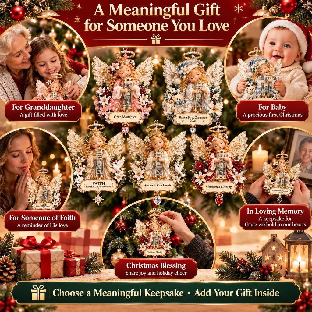 ⏰ LAST DAY 50% OFF! 👼💵 3D Angel Christmas Cash Gift Ornament – Holiday Money Holder Keepsake ✨