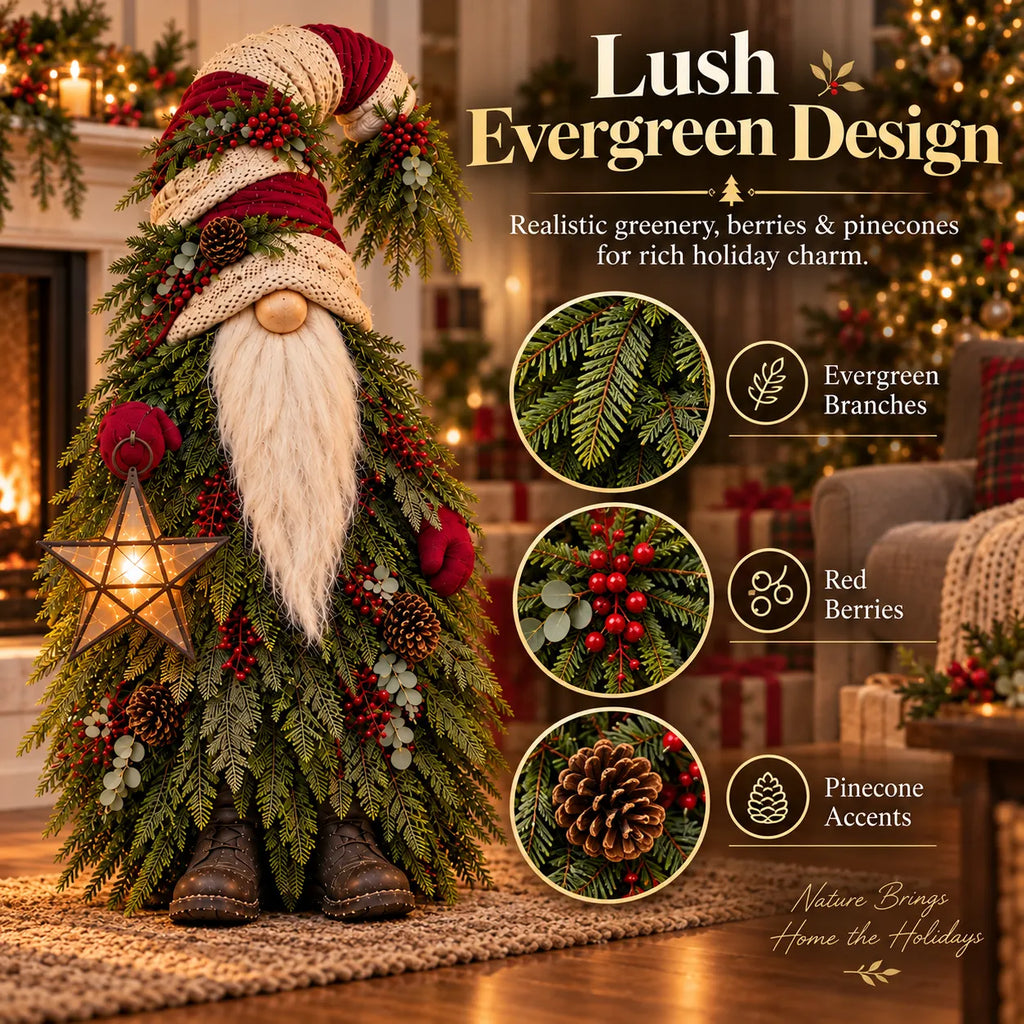 Evergreen Star Gnome Lighted Christmas Woodland Decor