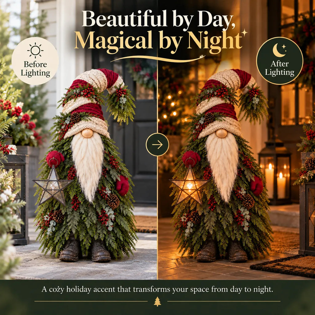 Evergreen Star Gnome Lighted Christmas Woodland Decor
