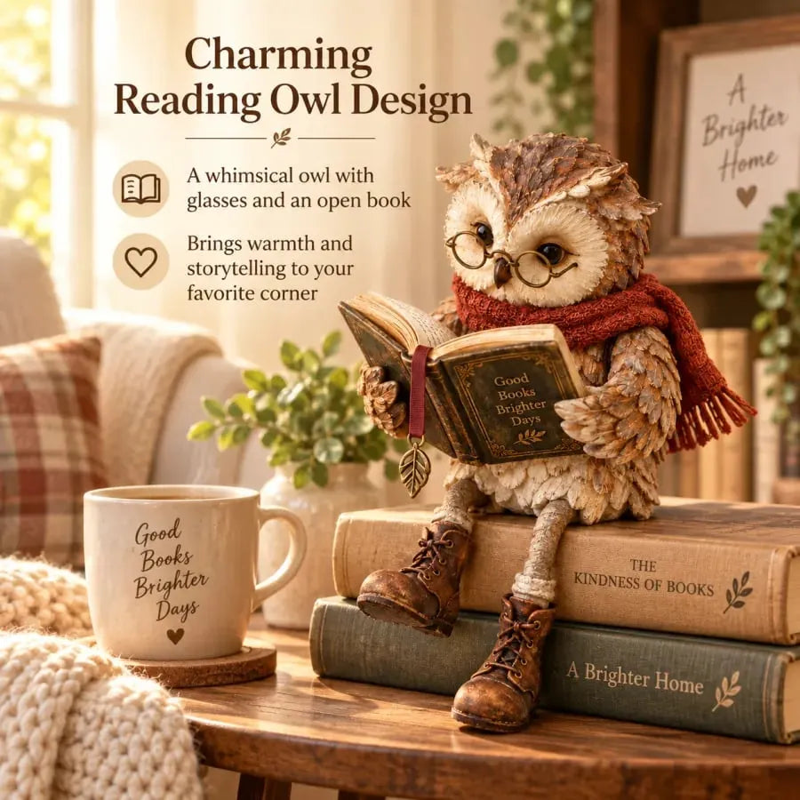 🎅 2026 Christmas Gift 50% Off--✨🦉Reading Owl Figurine📖📚️